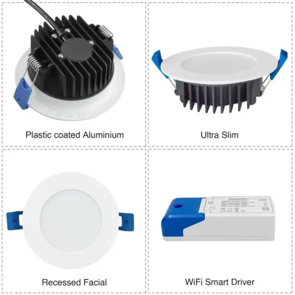 Zigbee RGBW 10W Downlights with External Driver, supplied example 1