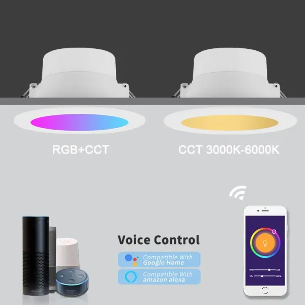 RGBW 15W Downlight with Internal Driver - Wi-Fi Only, supplied example 5