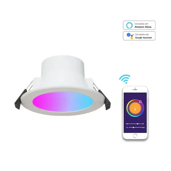 RGBW 15W Downlight with Internal Driver - Wi-Fi Only, supplied example 1