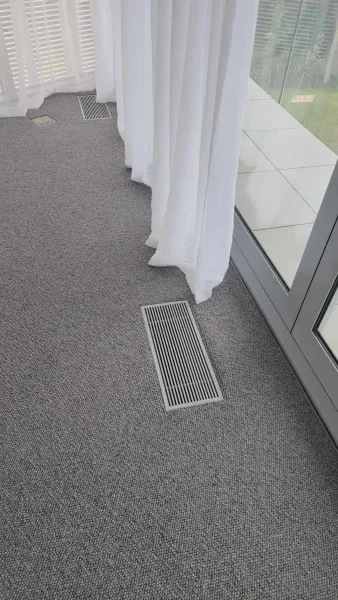Ceiling diffusers, returns and floor grilles, supplied example 16