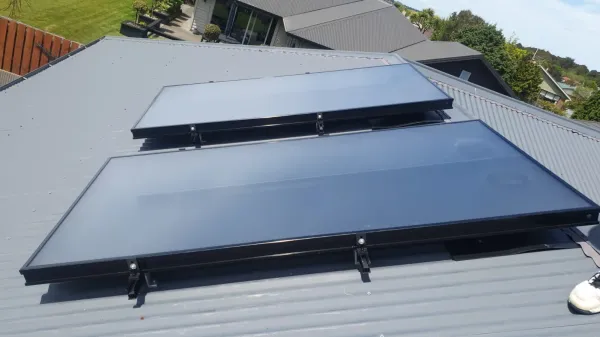 Solar panels on the roof, supplied example 100